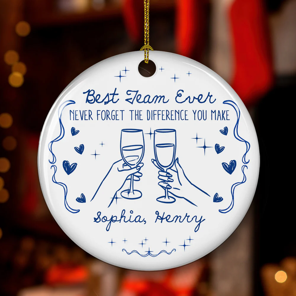 Best Team Ever - Personalized Custom Ceramic Ornament - Image 2
