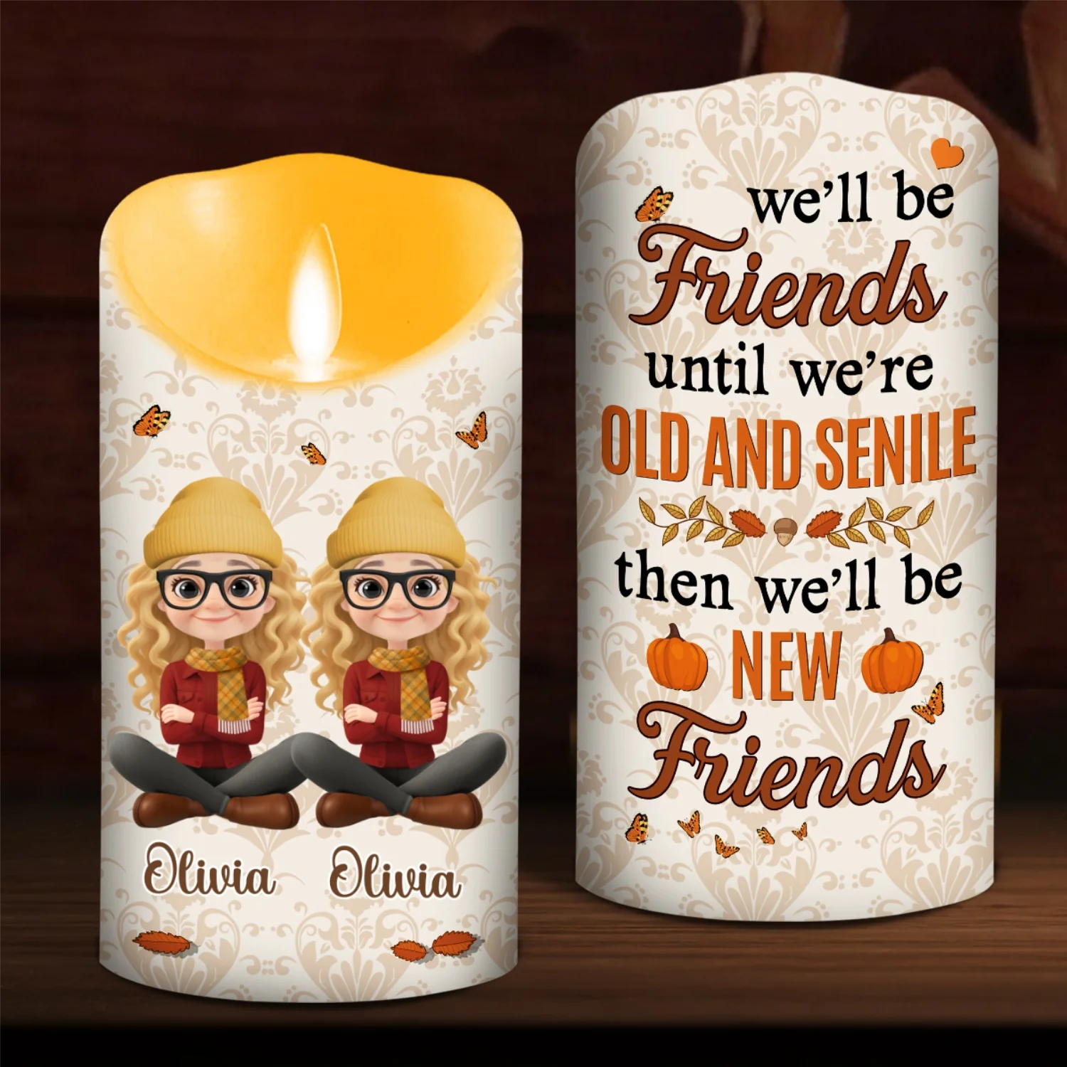 Besties For Life - Personalized Custom LED Candle - Image 7