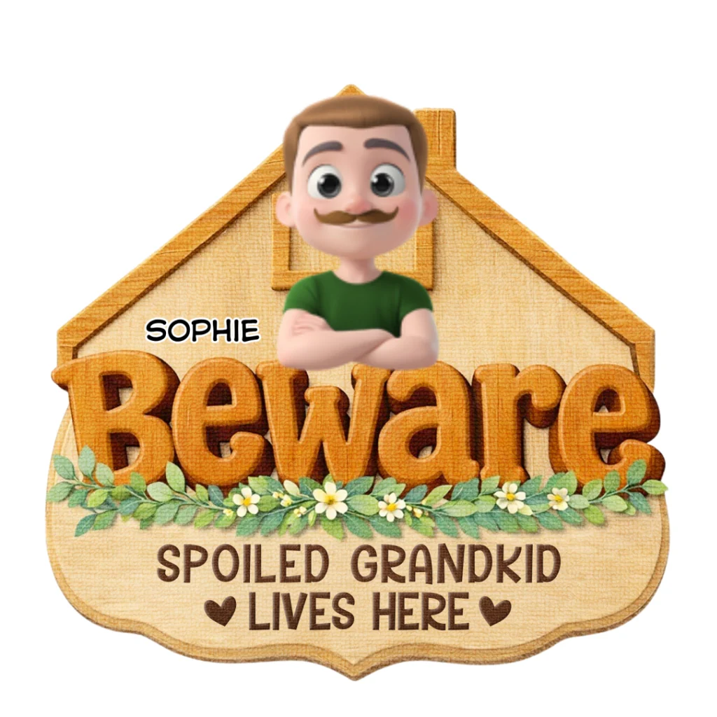 Beware My Spoiled Grandkids - Personalized Custom Doormat - Image 8