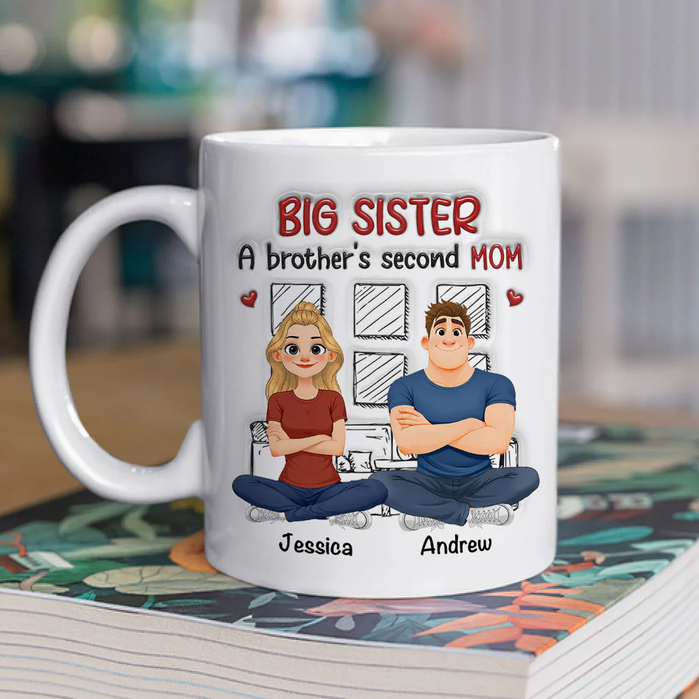 Big Sister - Personalized Custom 3D Inflated Effect Coffee Mug - Image 2