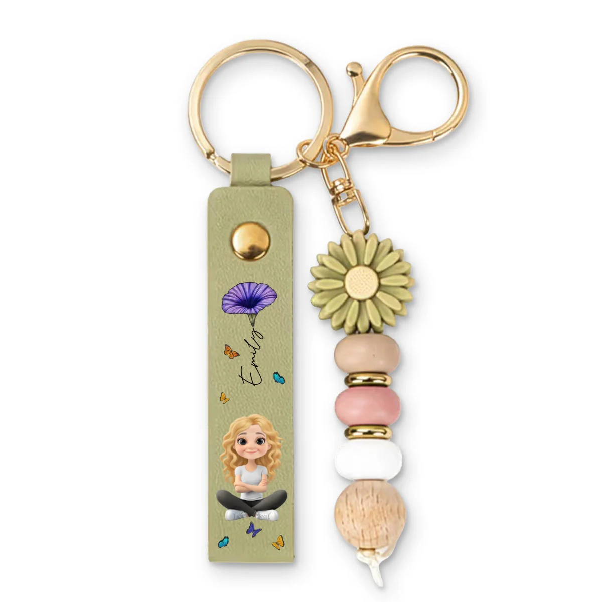 Birth Flower - Personalized Custom Beaded Keychain - Image 12