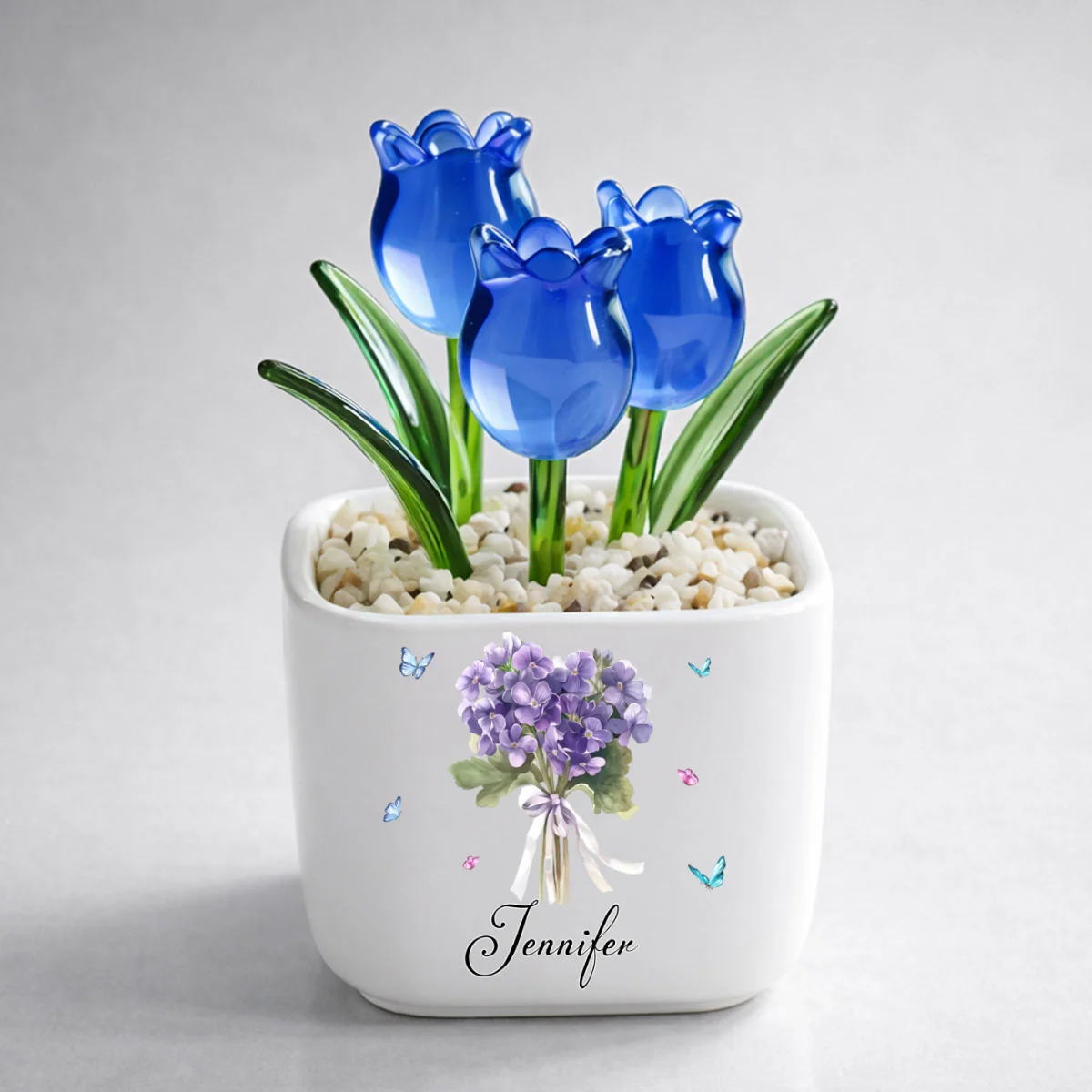 Birthmonth Flower - Personalized Custom Glass Everlasting Tulips - Image 7