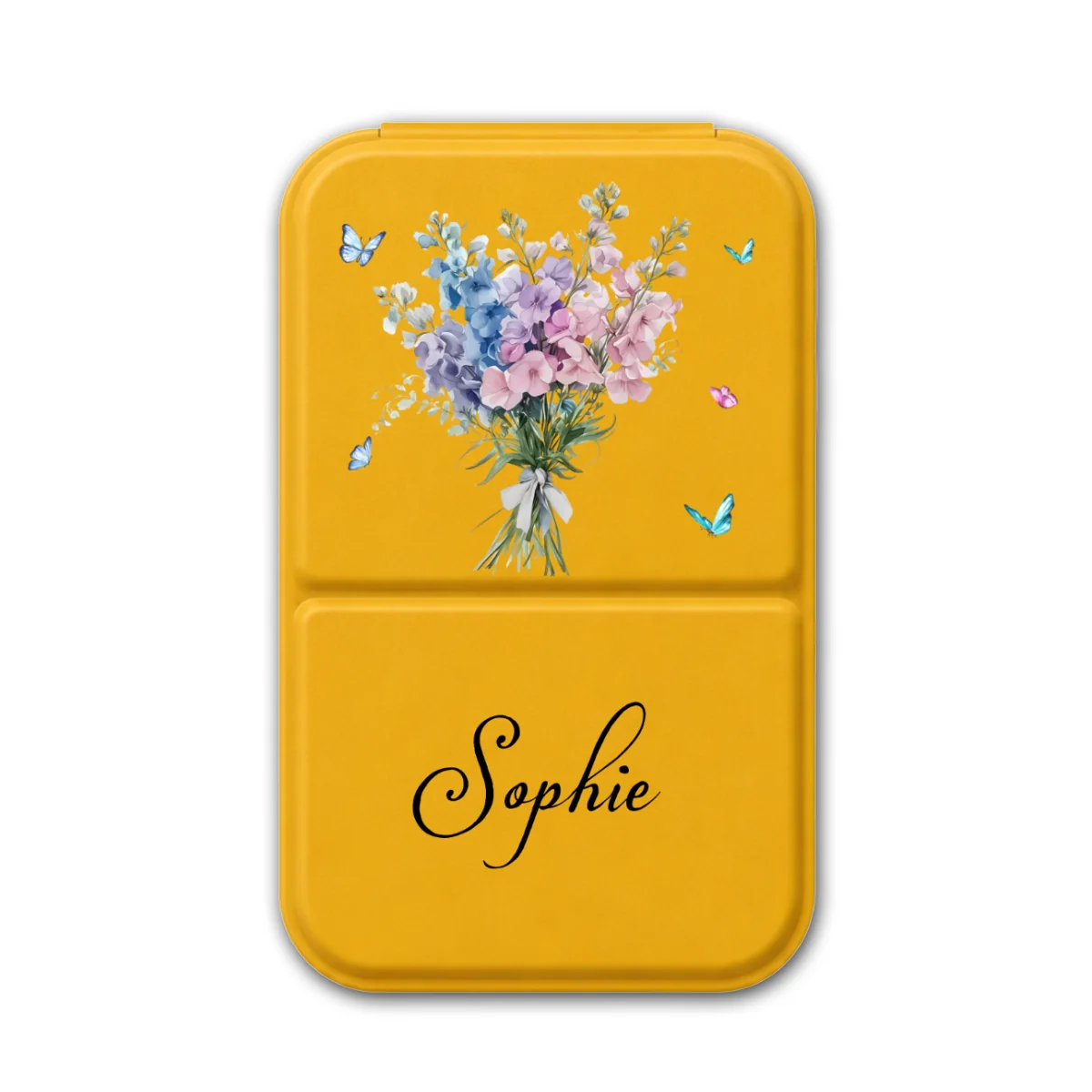 Birthmonth Flower - Personalized Custom Pocket Leather Mirror - Image 10
