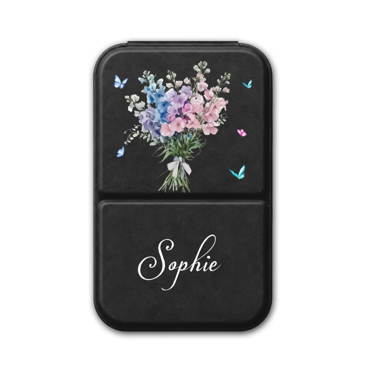Birthmonth Flower - Personalized Custom Pocket Leather Mirror - Image 7