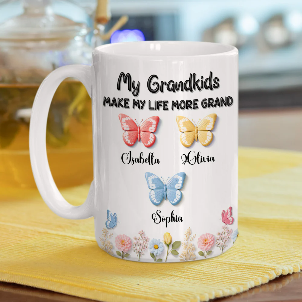 Blessed By My Grandkids - Personalized Custom 3D Effect Mug - Image 7