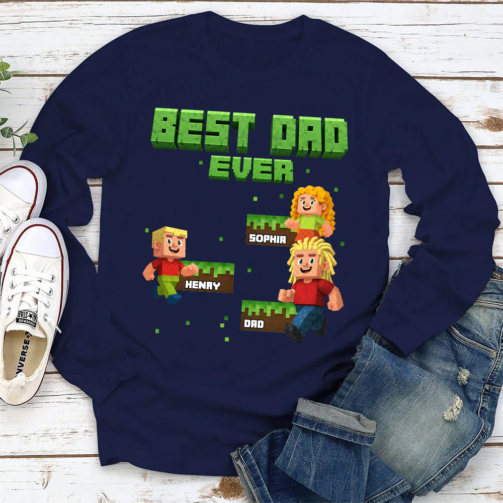 Blocky Daddy - Personalized Custom Shirt - Image 4