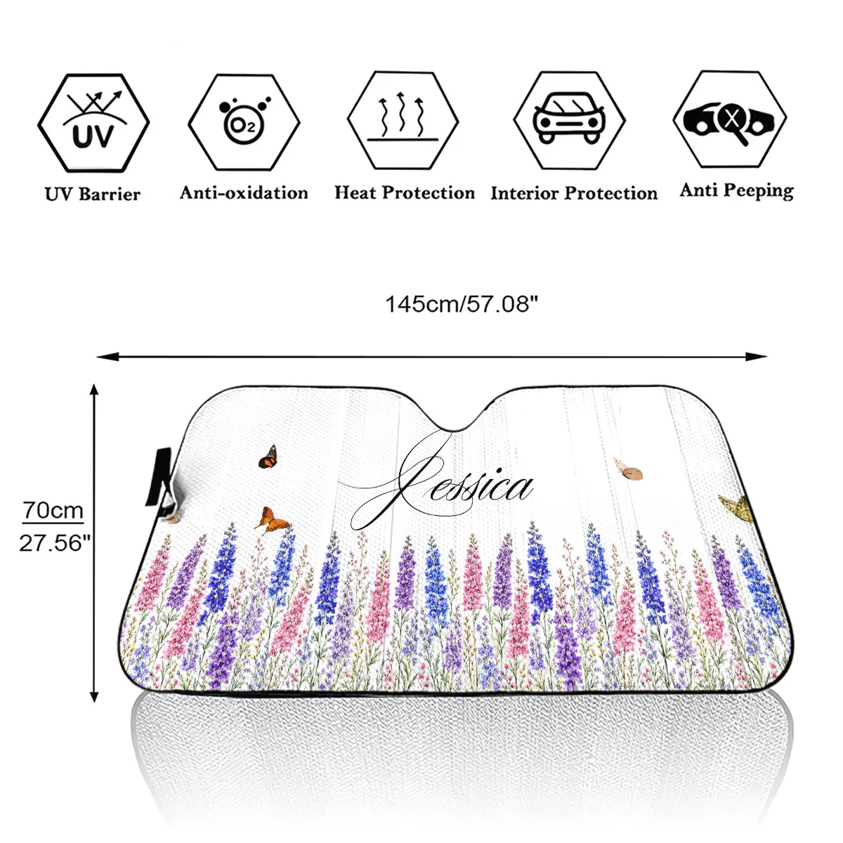 Bloom Behind Every Journey - Personalized Car Sunshade - Image 3
