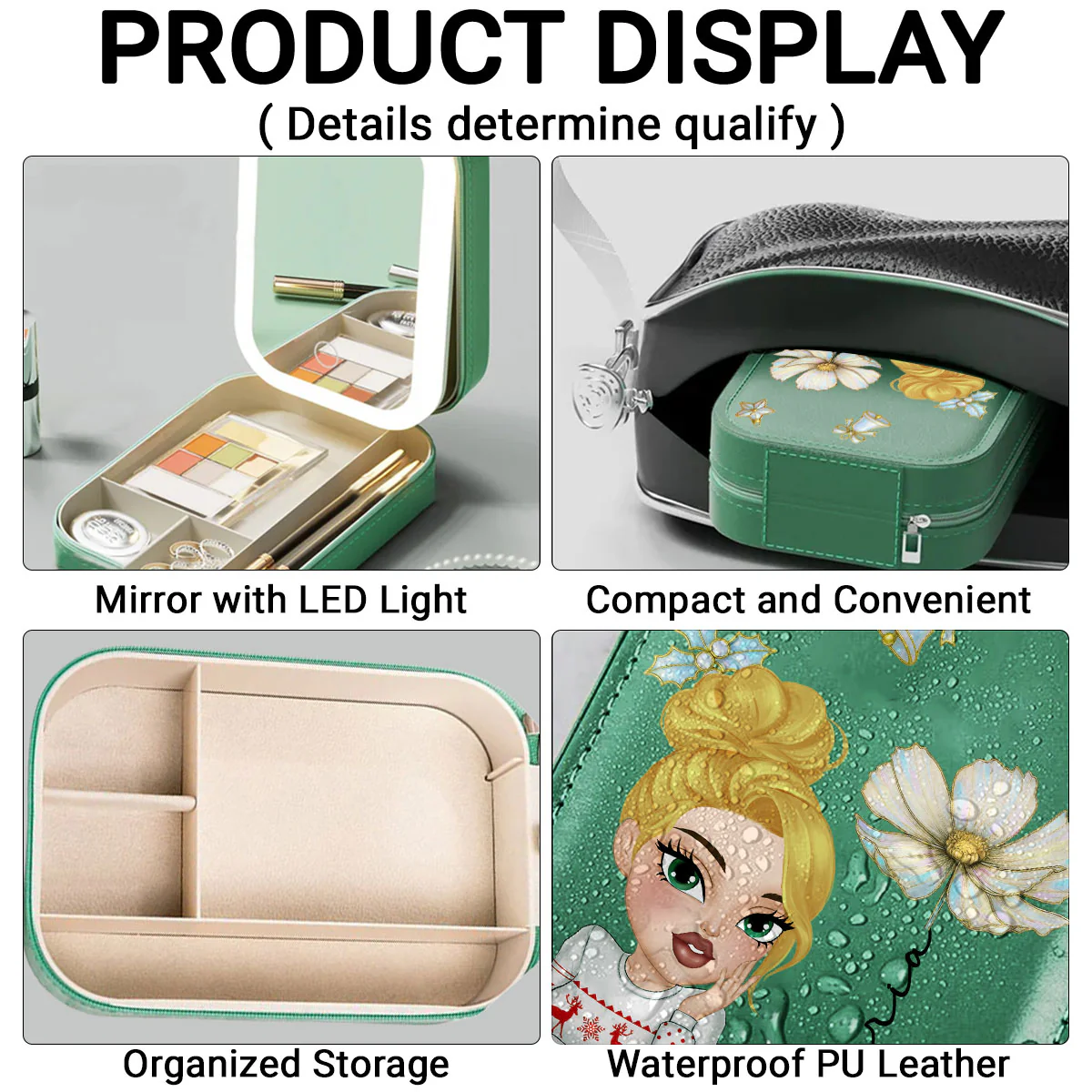 Bloom Heart - Personalized Custom Jewelry Box With LED Mirror - Image 3