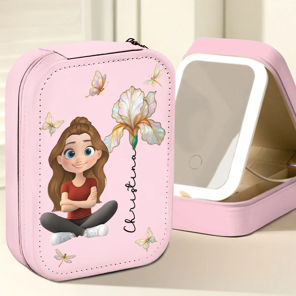Blooming Soul - Personalized Custom Jewelry Box With LED Mirror - Image 3