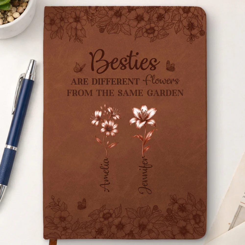 Blooming Together - Personalized Custom Leather Journal - Image 11