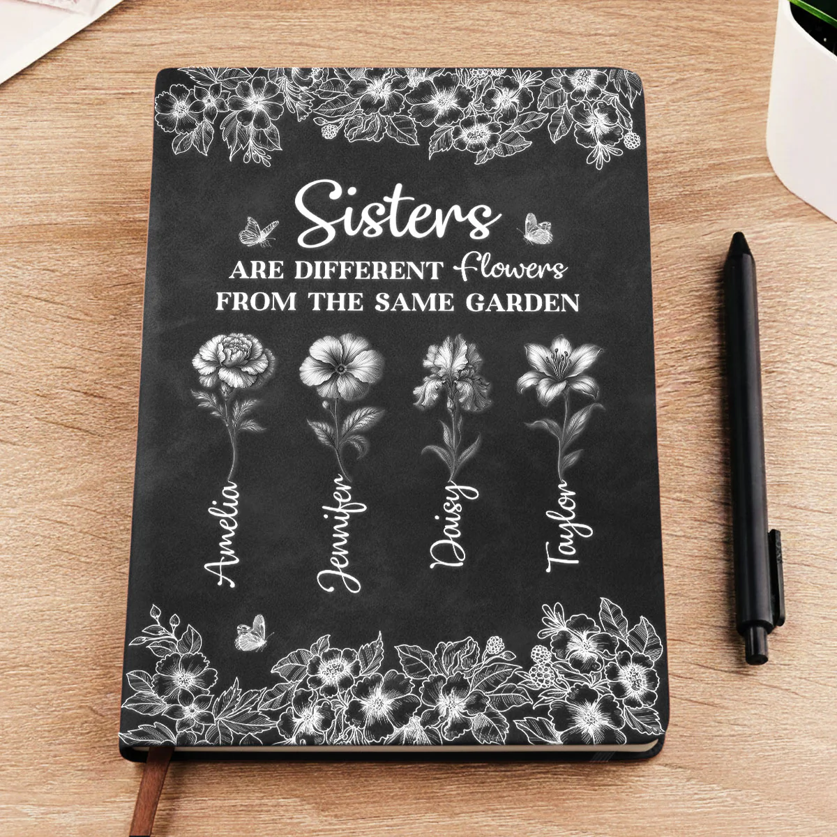 Blooming Together - Personalized Custom Leather Journal - Image 2