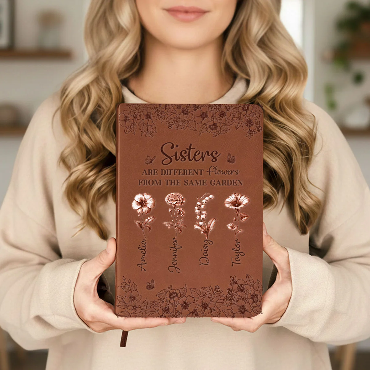 Blooming Together - Personalized Custom Leather Journal - Image 5