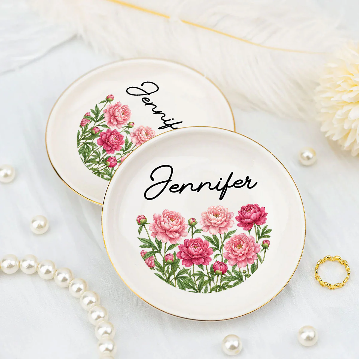 Blooming With Love For Bestie - Personalized Custom Jewelry Dish - Image 4