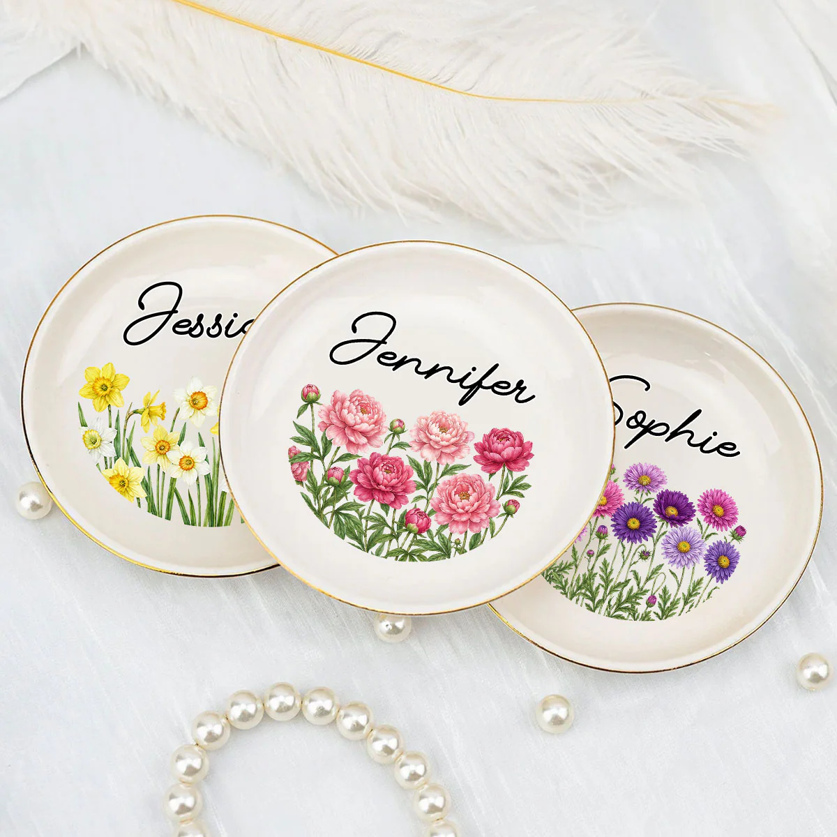 Blooming With Love For Bestie - Personalized Custom Jewelry Dish - Image 5