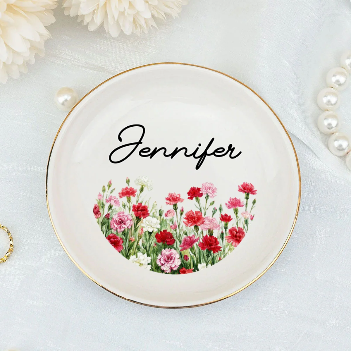Blooming With Love For Bestie - Personalized Custom Jewelry Dish - Image 6