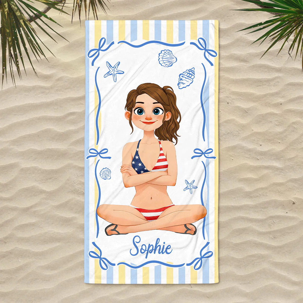 Blue Ocean Bestie - Personalized Custom Beach Towel - Image 4