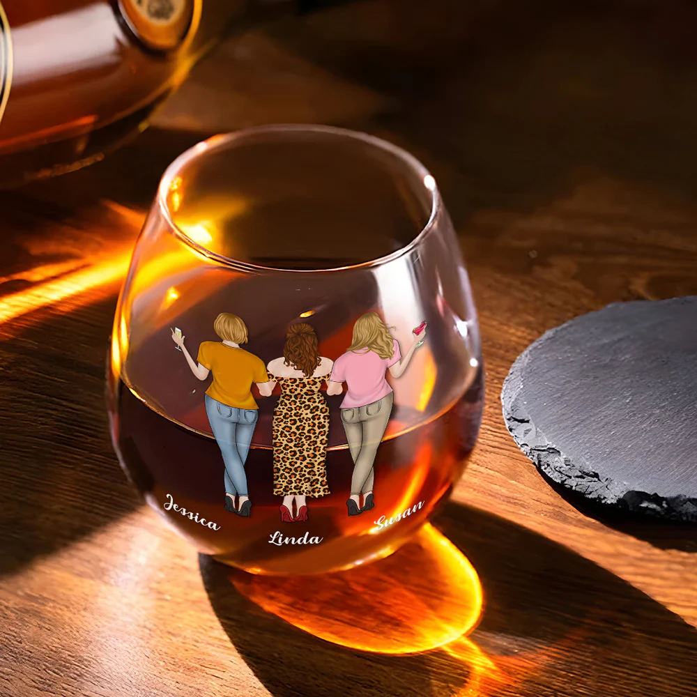 Bonding Over Booze - Personalized Custom Wine Glass - Image 3