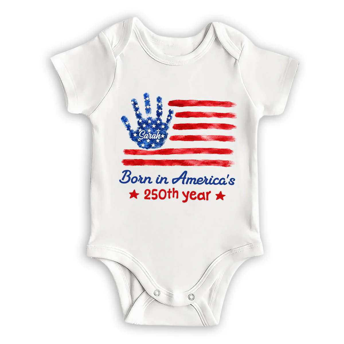 Born In America 250th Year - Personalized Custom Baby Onesie