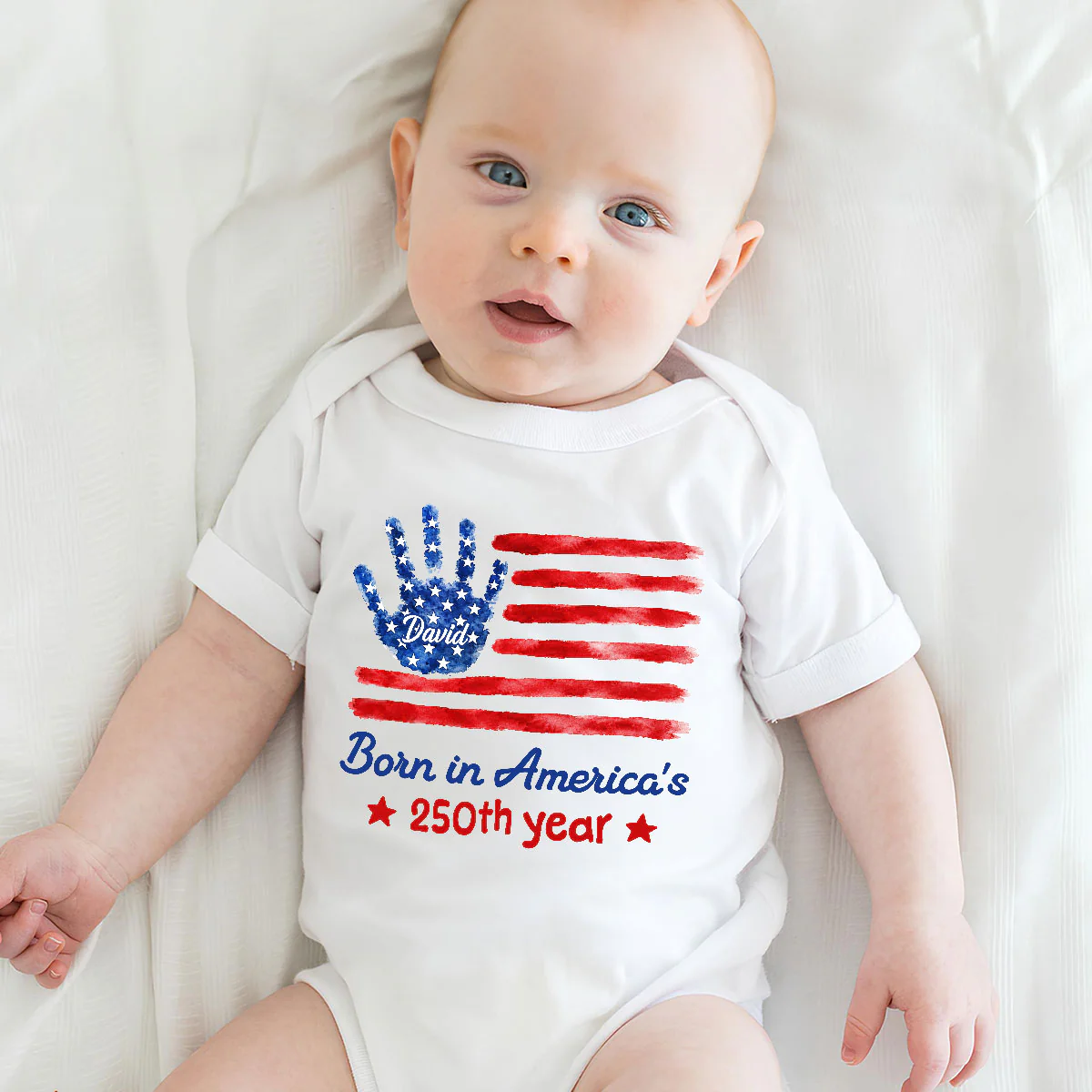 Born In America 250th Year - Personalized Custom Baby Onesie - Image 5