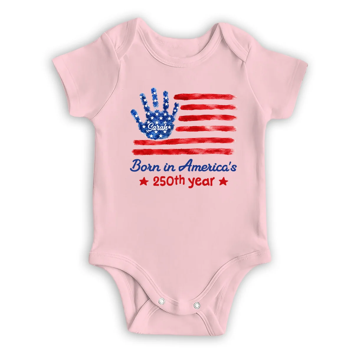 Born In America 250th Year - Personalized Custom Baby Onesie - Image 8