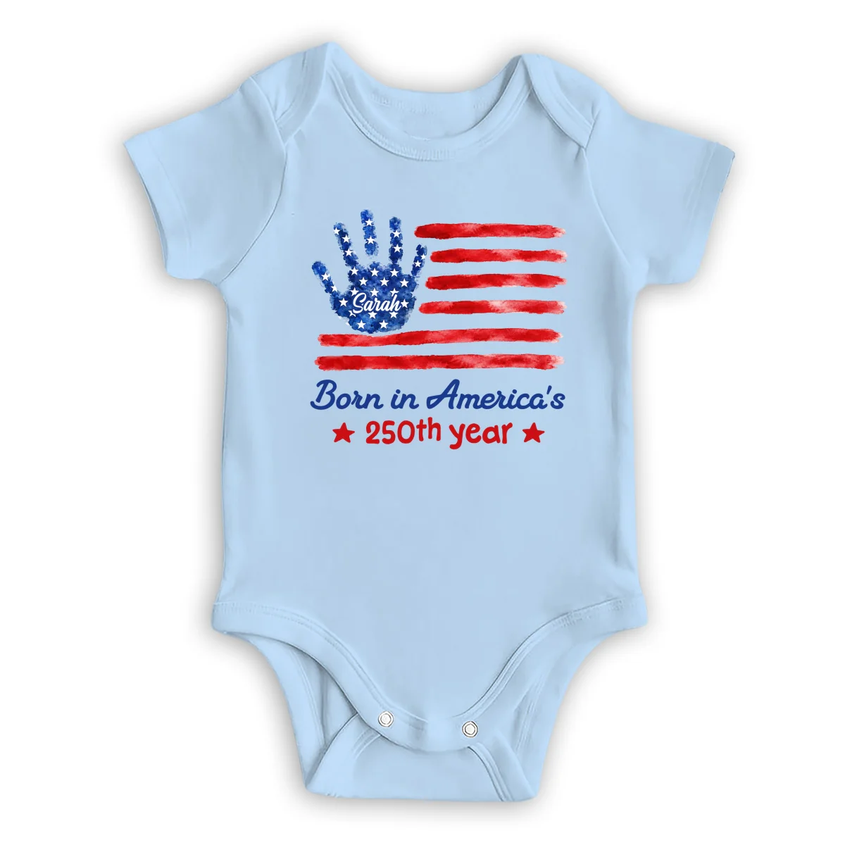 Born In America 250th Year - Personalized Custom Baby Onesie - Image 9