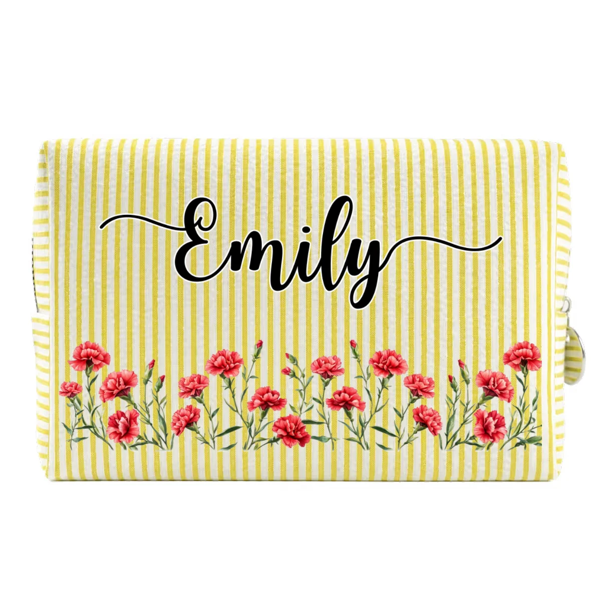 Born To Bloom - Personalized Custom Seersucker Print Makeup Bag - Image 10