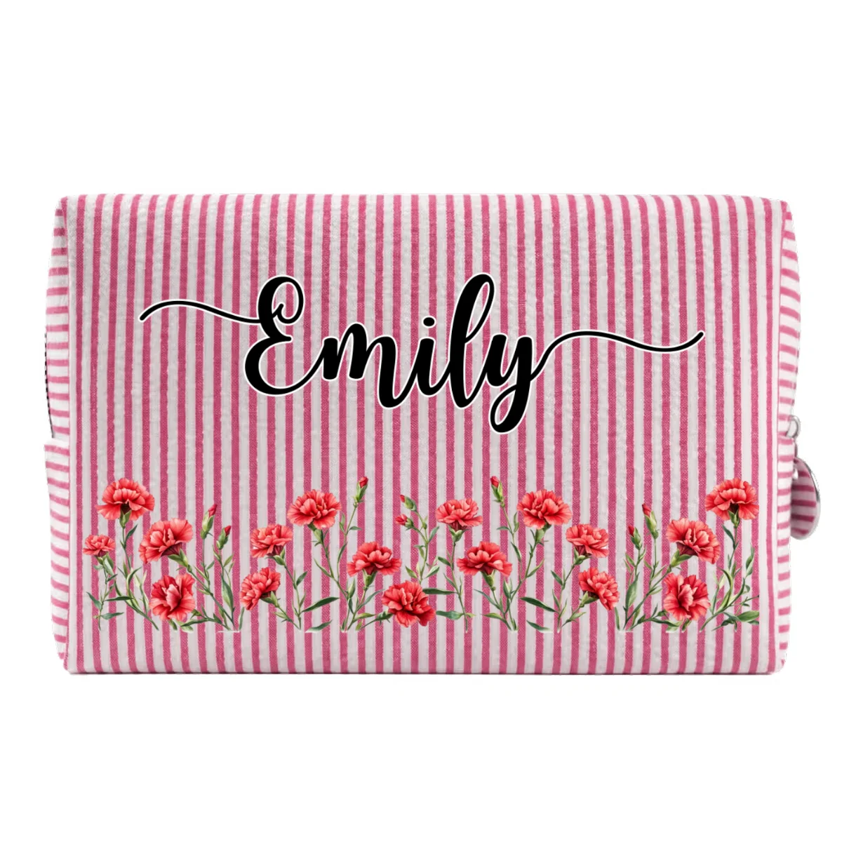 Born To Bloom - Personalized Custom Seersucker Print Makeup Bag - Image 12
