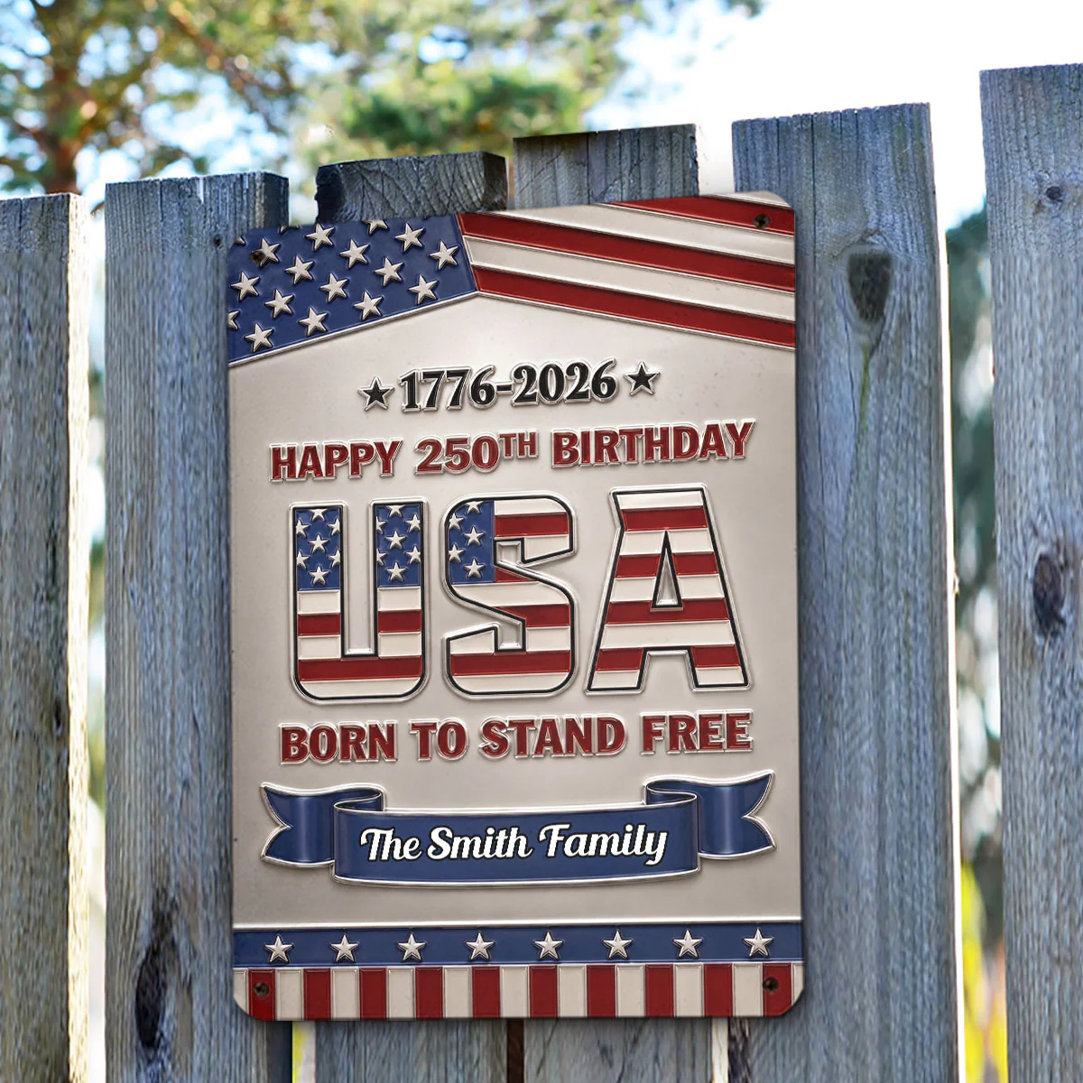 Born To Stand Free - Personalized Custom 3D Effect Metal Sign - Image 3