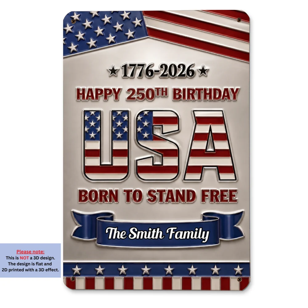 Born To Stand Free - Personalized Custom 3D Effect Metal Sign - Image 6