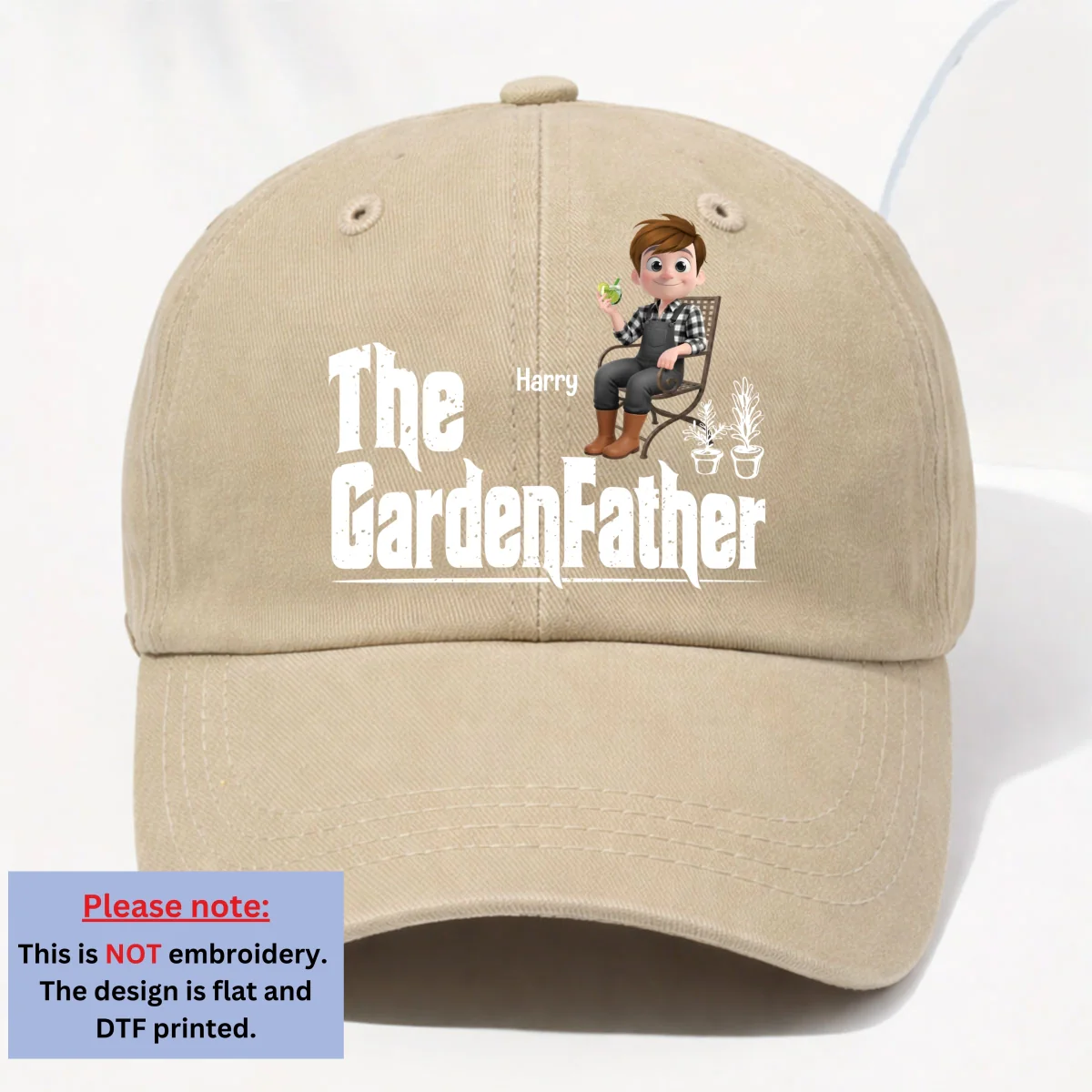 Boss Of The Blooms - Personalized Custom Vintage Washed Denim Cap - Image 10