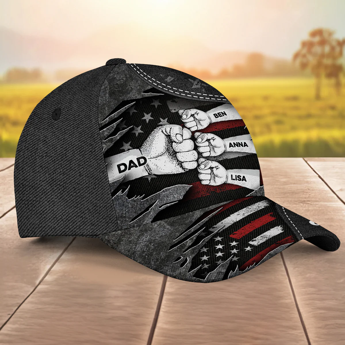 Brave Dad Bigger Heart - Personalized Custom Classic Cap - Image 5