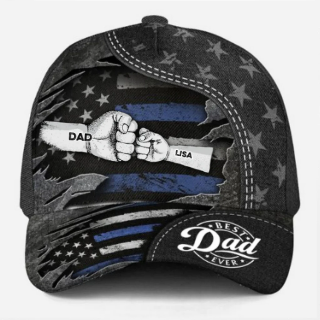 Brave Dad Bigger Heart - Personalized Custom Classic Cap - Image 7