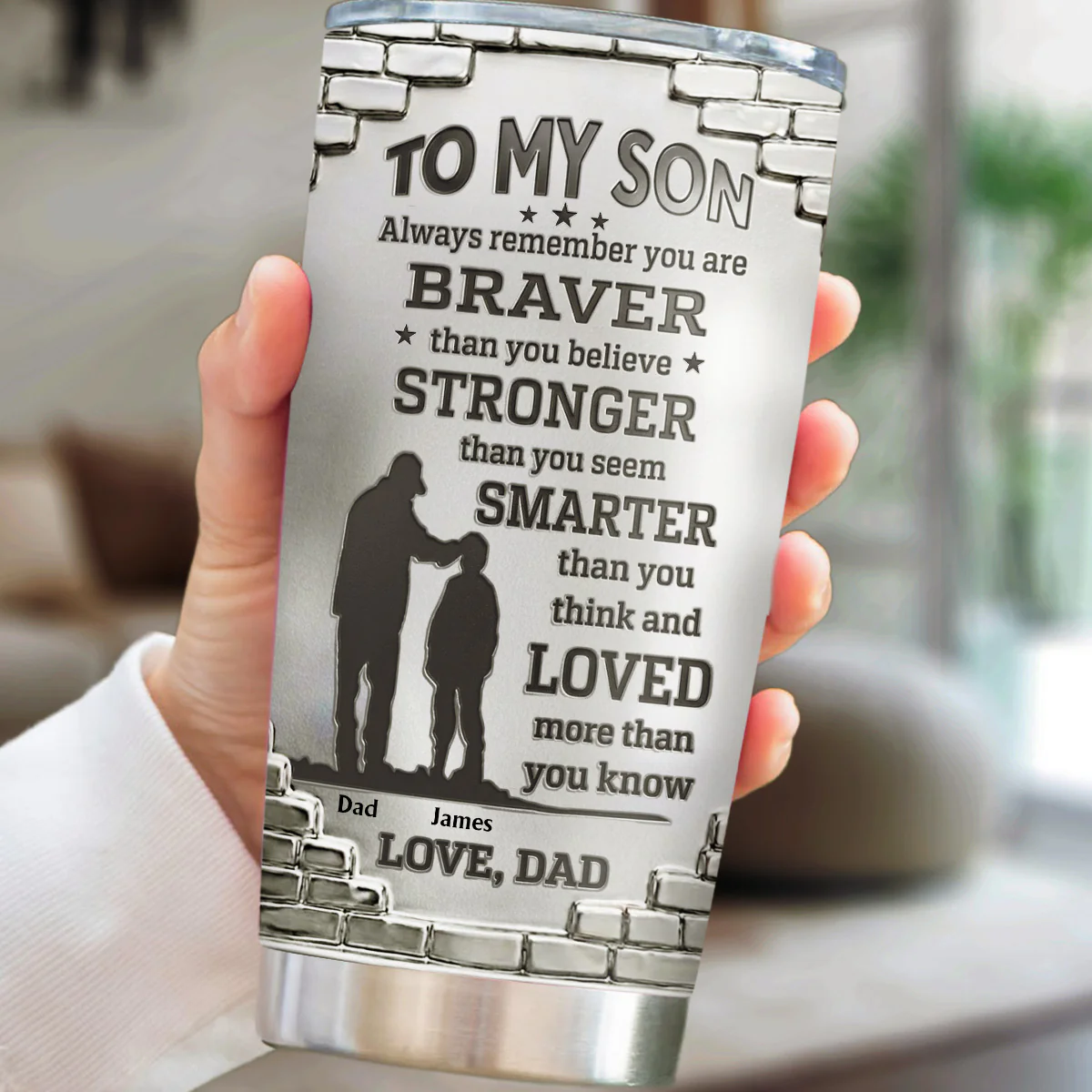 Braver Than You Believe - Personalized Custom 3D Effect Tumbler - Image 2