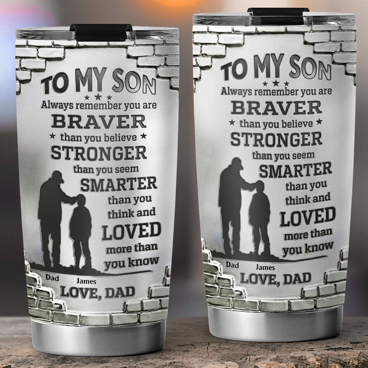 Braver Than You Believe - Personalized Custom 3D Effect Tumbler - Image 3