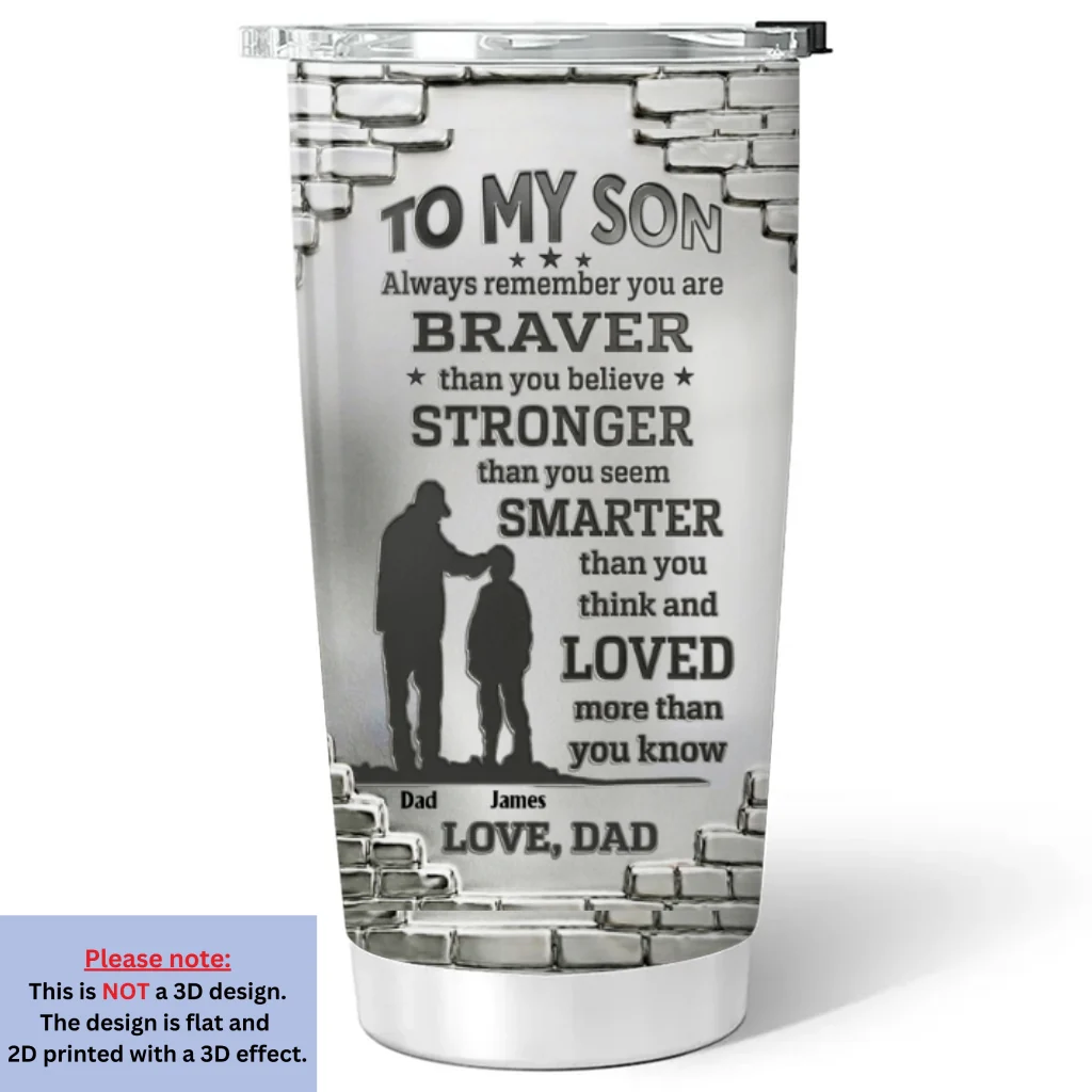 Braver Than You Believe - Personalized Custom 3D Effect Tumbler - Image 6