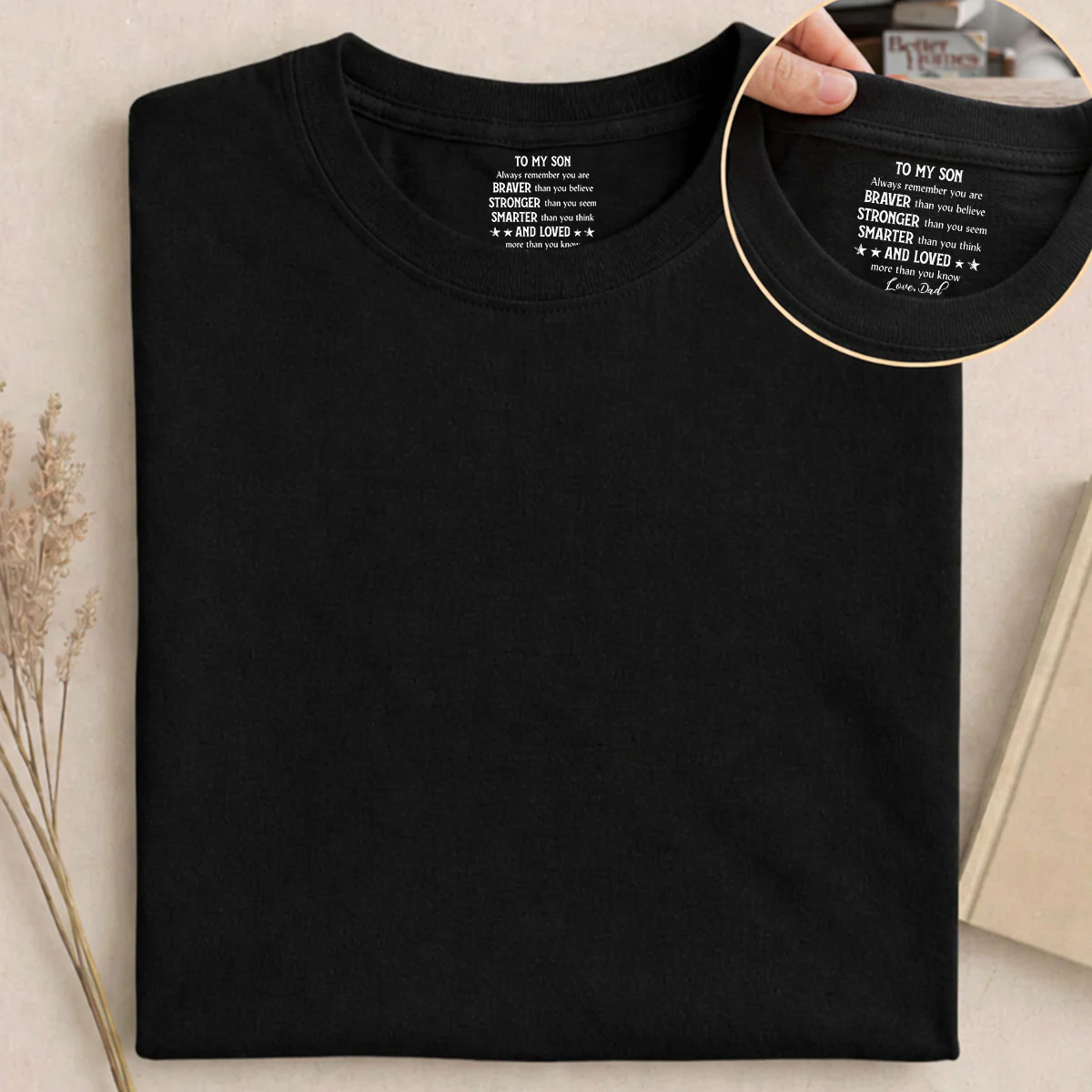 Braver Than You Think - Personalized Custom Inside Neck Print T-shirt - Image 5