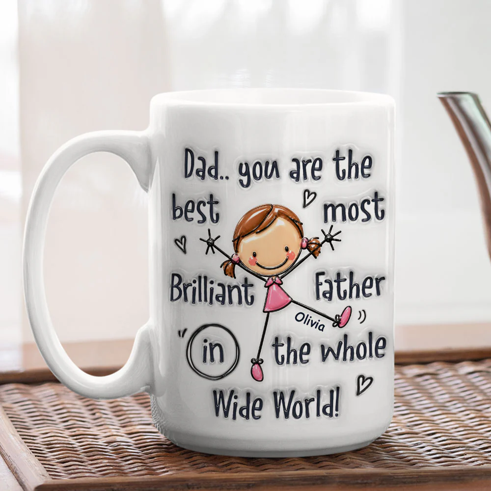 Brilliant Father - Personalized Custom 3D Inflated Effect Mug - Image 6