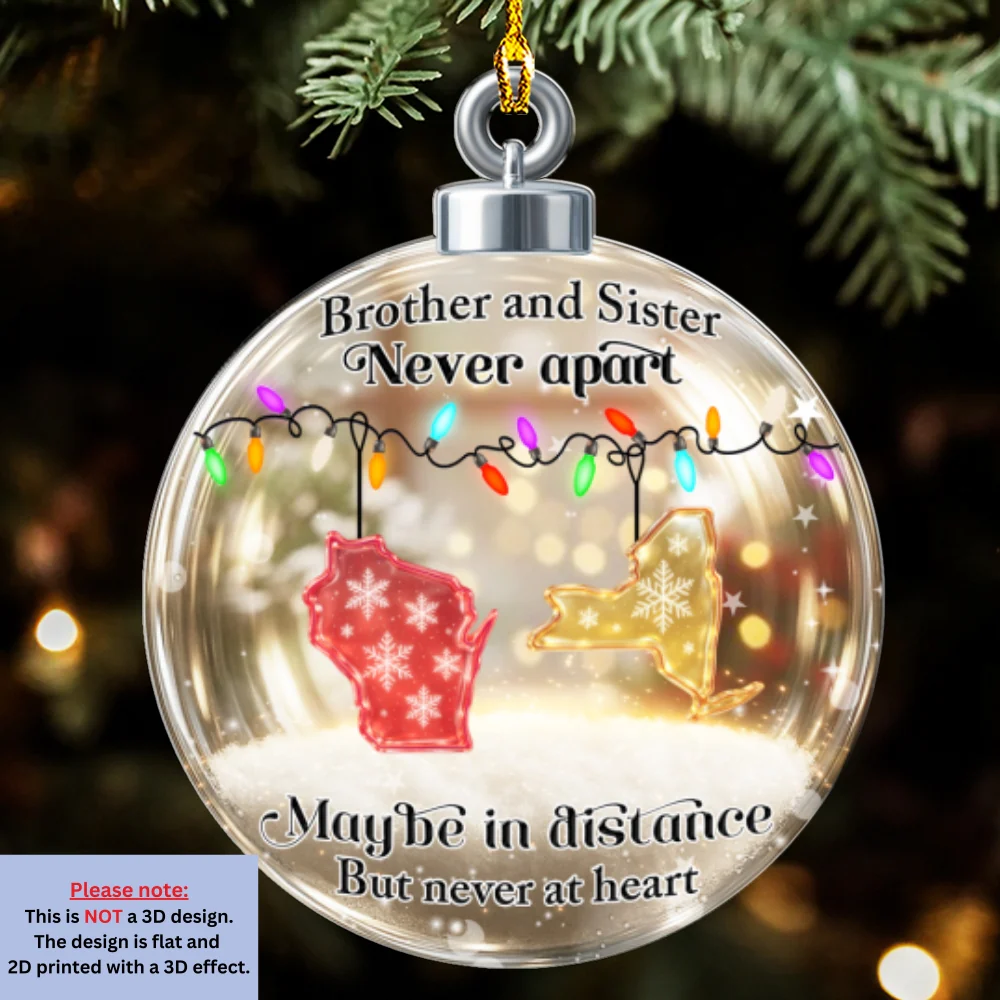 Brothers And Sisters Never Apart - Personalized Custom Acrylic Ornament - Image 7