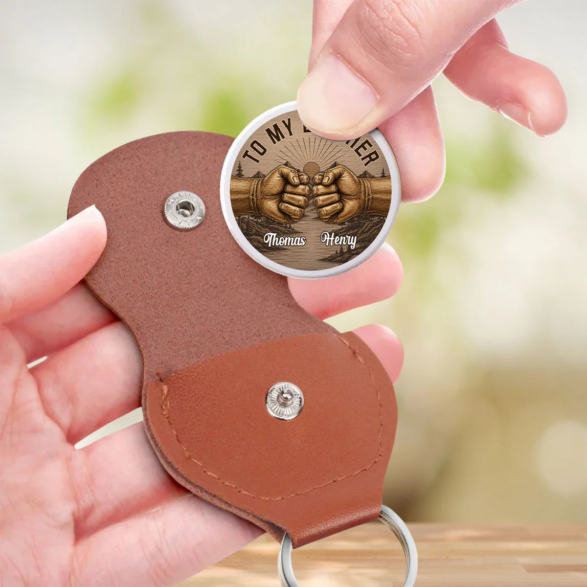 Brothers By Birth Always - Personalized Custom Pocket Hug - Image 3
