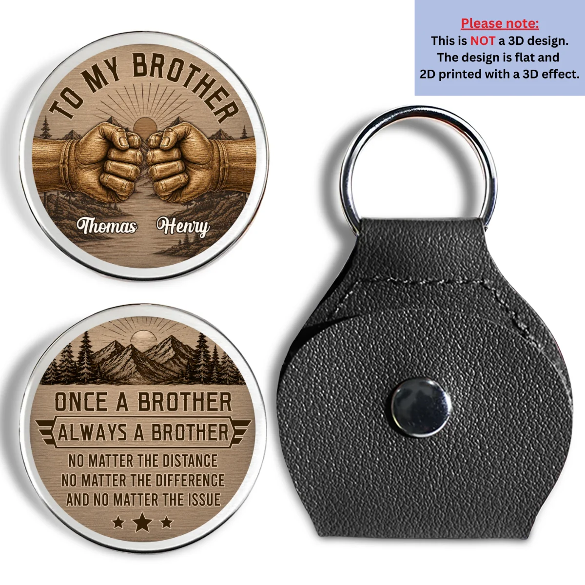 Brothers By Birth Always - Personalized Custom Pocket Hug - Image 7