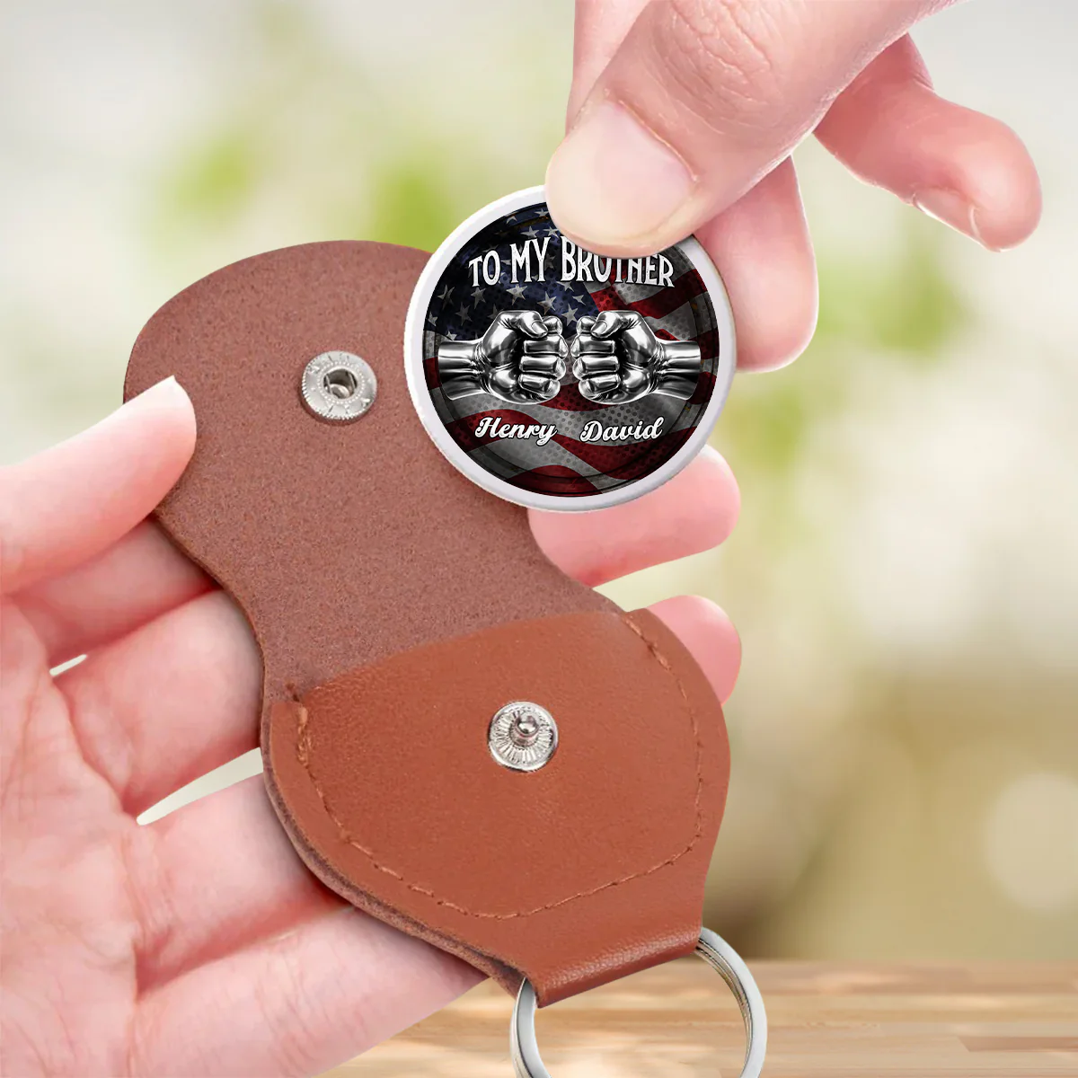 Brothers For Life - Personalized Custom Pocket Hug - Image 3