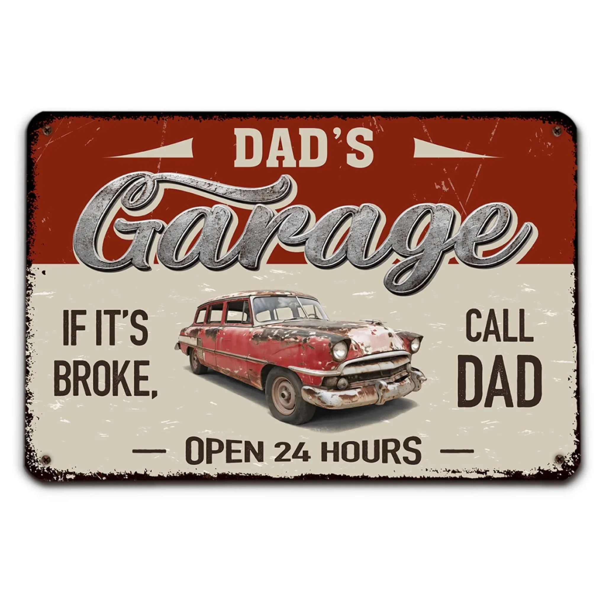 Call Dad If It Is Broke - Personalized Custom Metal Sign