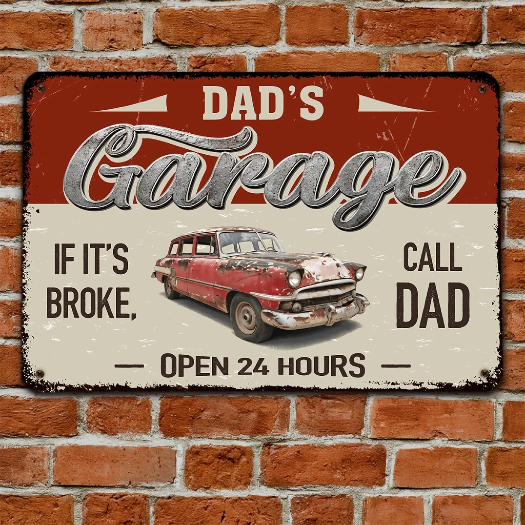 Call Dad If It Is Broke - Personalized Custom Metal Sign - Image 2