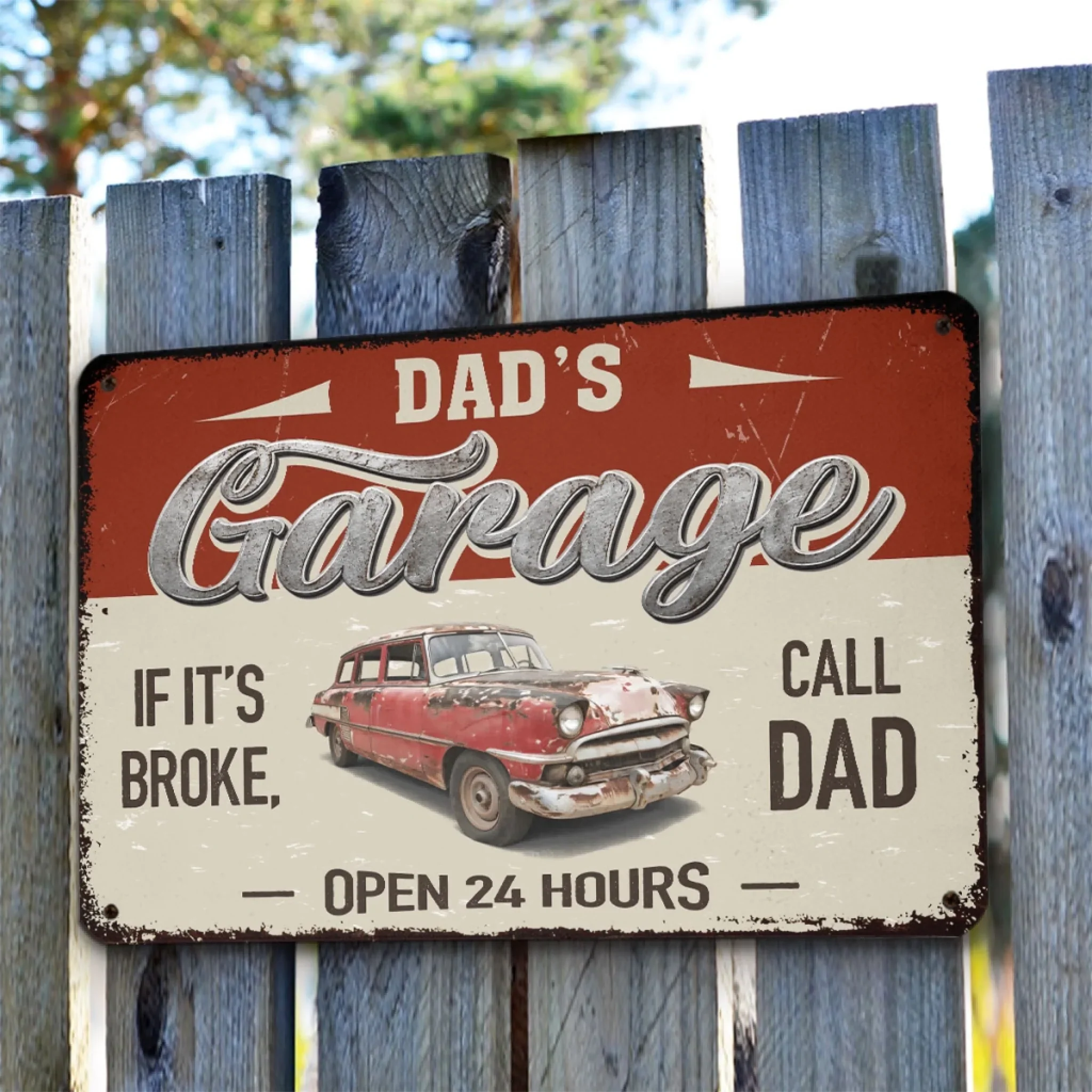 Call Dad If It Is Broke - Personalized Custom Metal Sign - Image 3