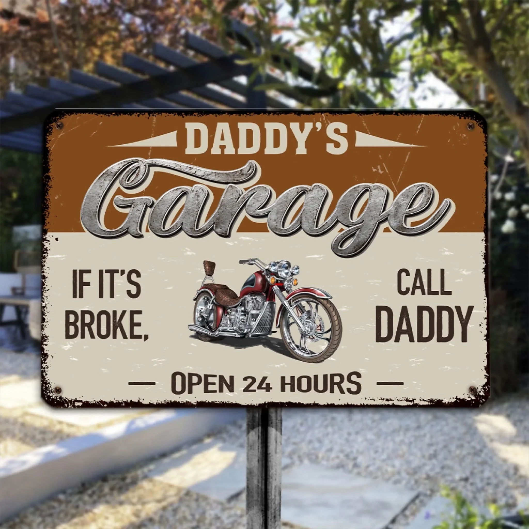 Call Dad If It Is Broke - Personalized Custom Metal Sign - Image 4