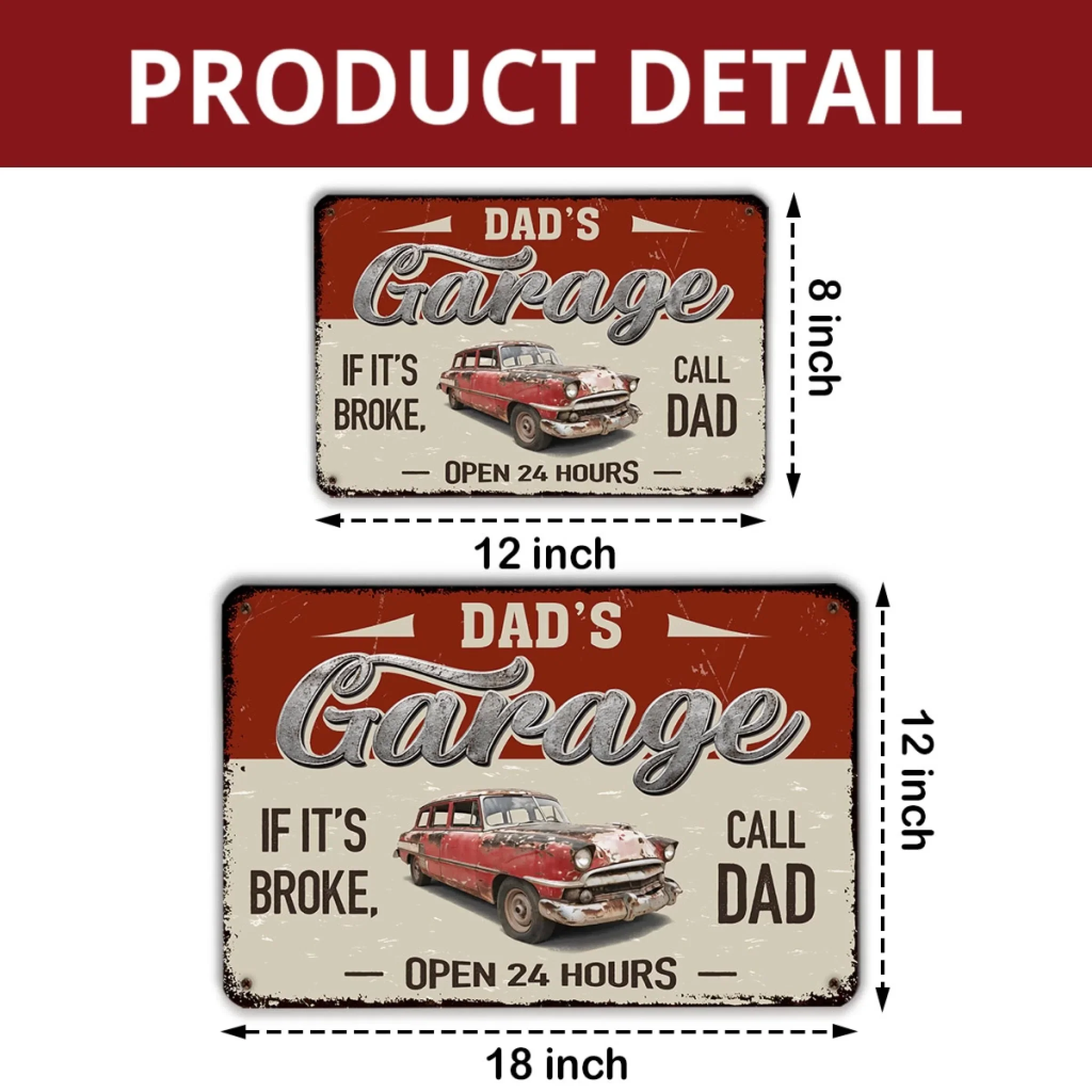 Call Dad If It Is Broke - Personalized Custom Metal Sign - Image 5