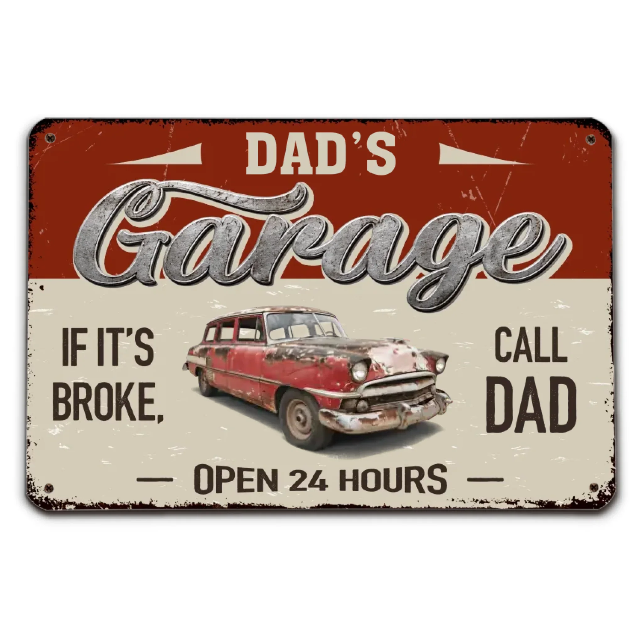 Call Dad If It Is Broke - Personalized Custom Metal Sign - Image 6