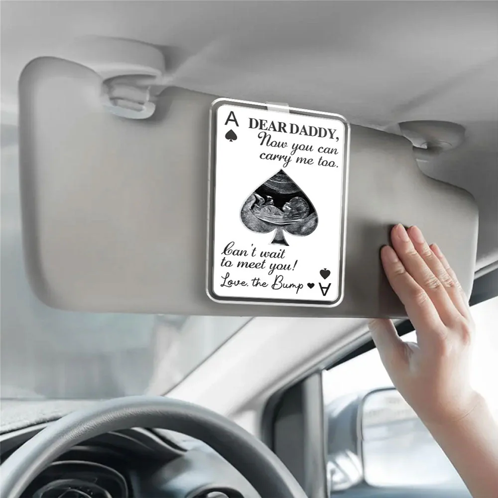 Can Not Wait To Meet You - Personalized Custom Acrylic Car Visor Clip - Image 3