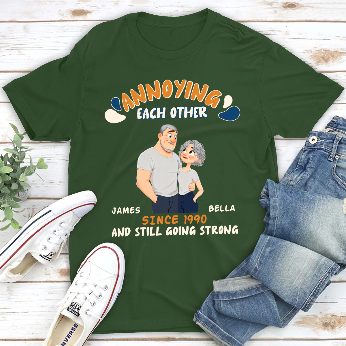 Caricature Love Couple - Personalized Custom Shirt - Image 3