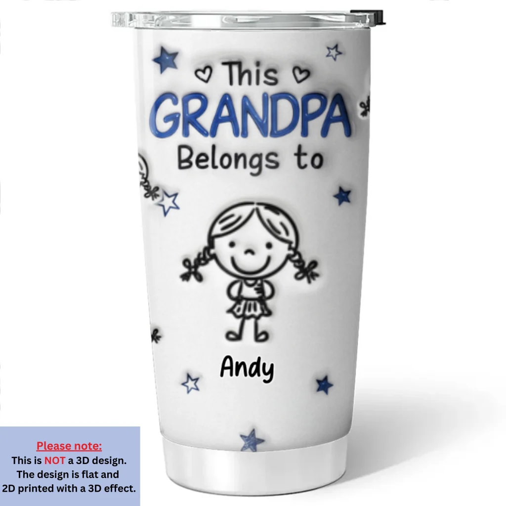 Cartoon Childs - Personalized Custom 3D Inflated Effect Tumbler - Image 4
